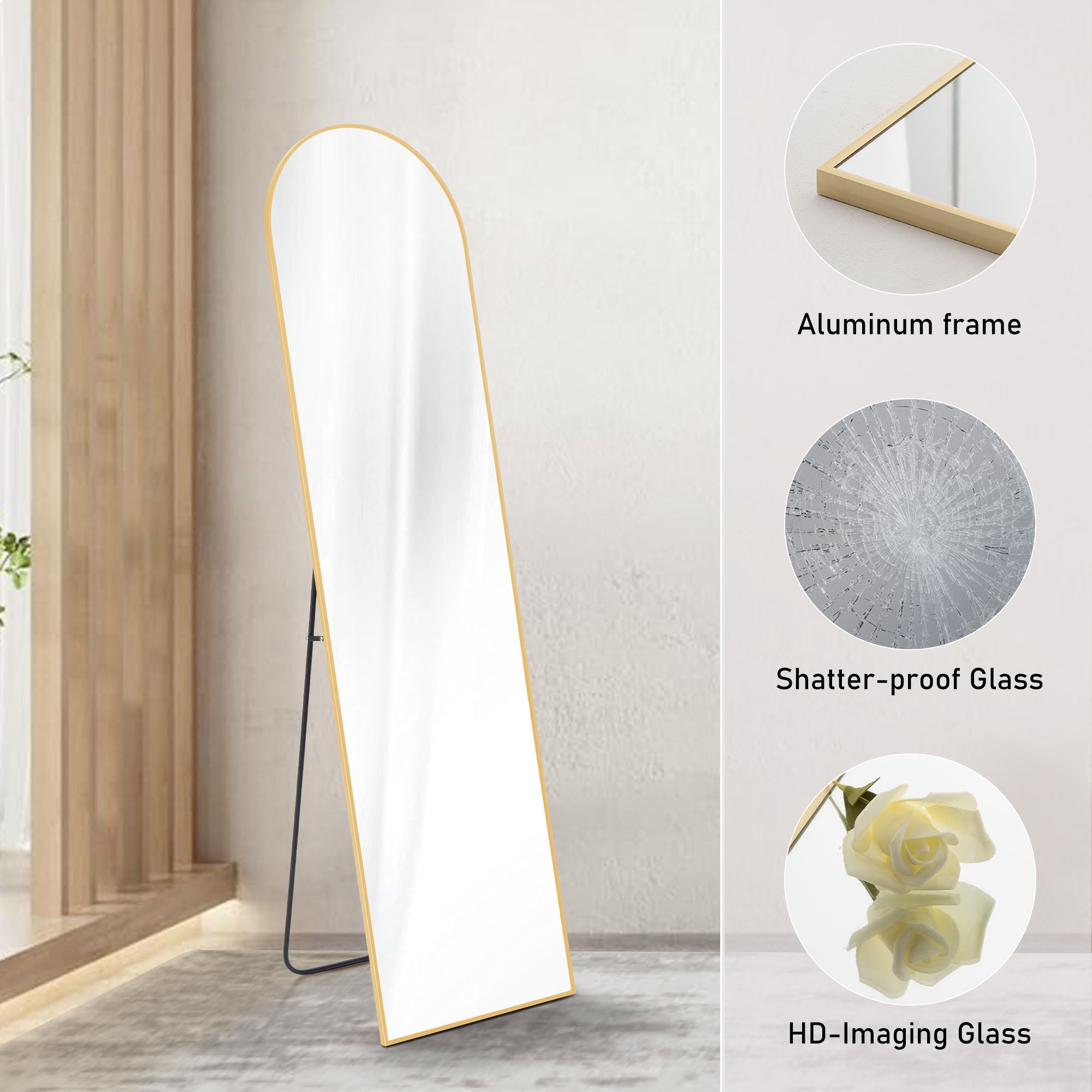 Aluminum Frame Standing Mirror