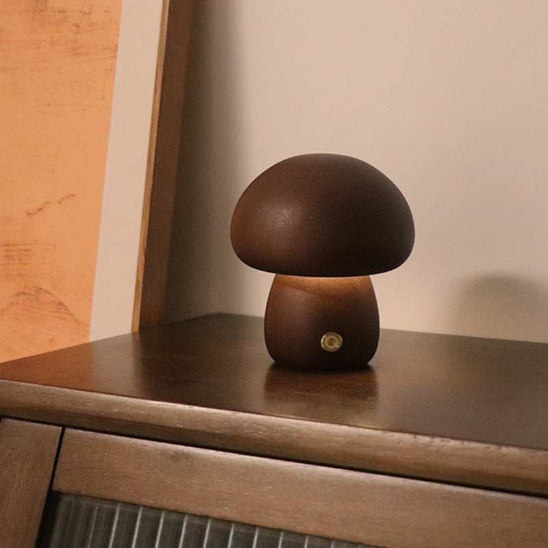 Wooden Mushroom LED Night Light.
