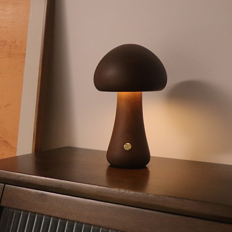 Wooden Mushroom LED Night Light.