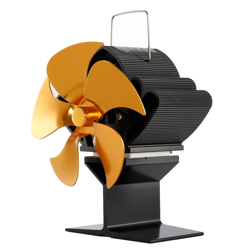 5-Blade Heat-Powered Stove Fan