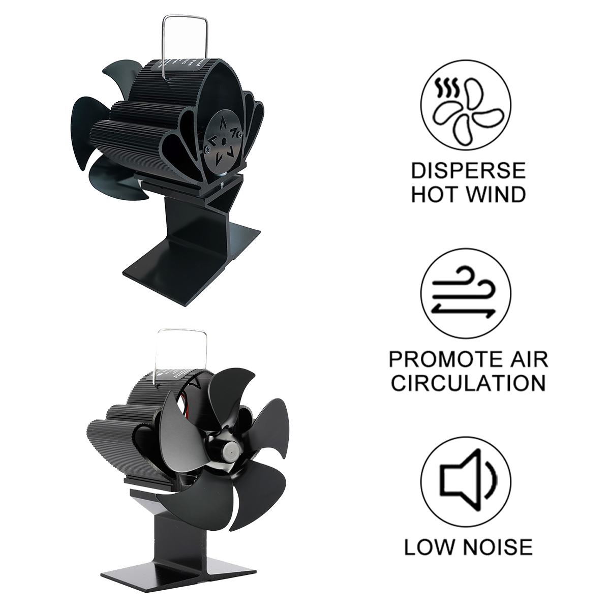 5-Blade Heat-Powered Stove Fan