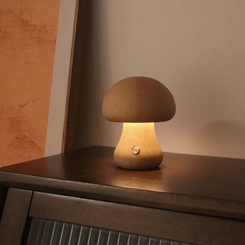 Wooden Mushroom LED Night Light.