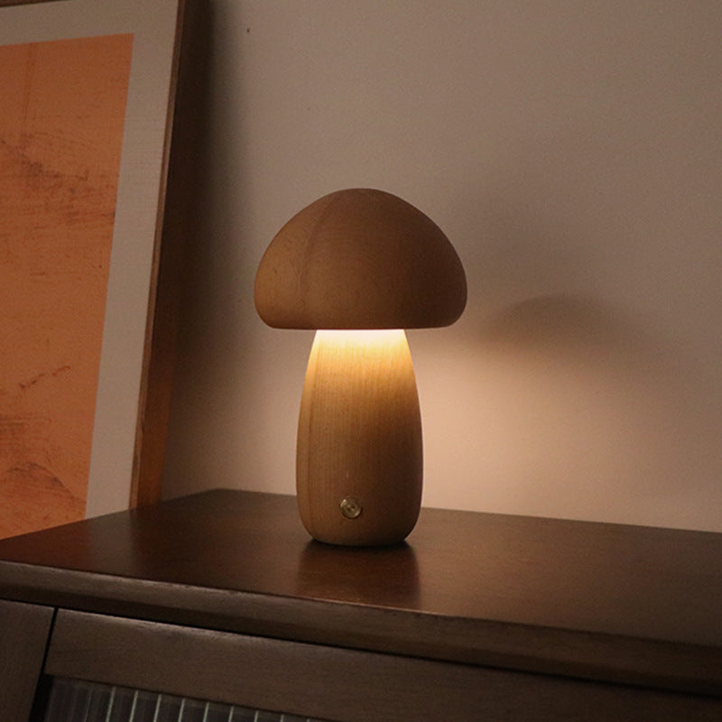 Wooden Mushroom LED Night Light.