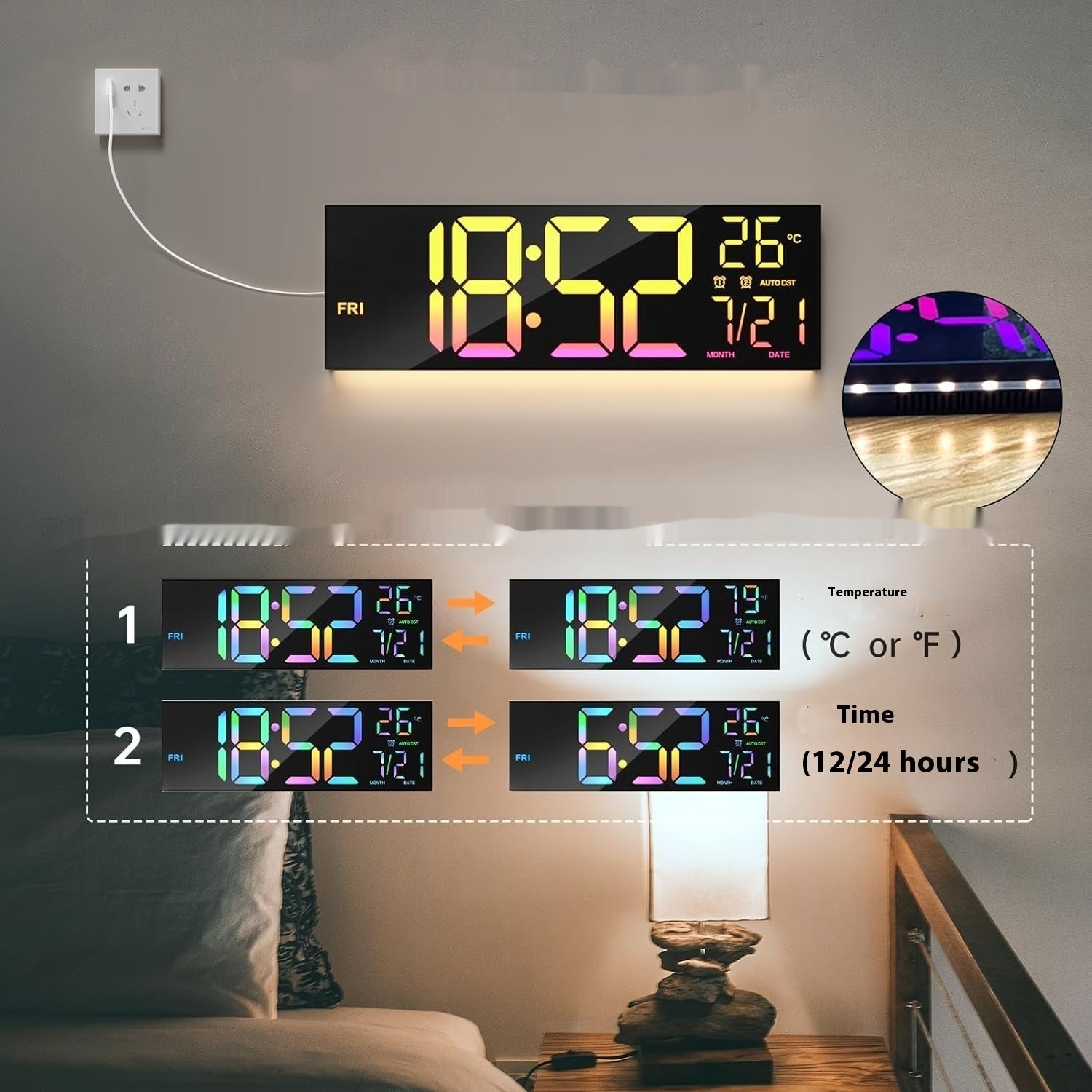 Modern Large LED Wall Clock