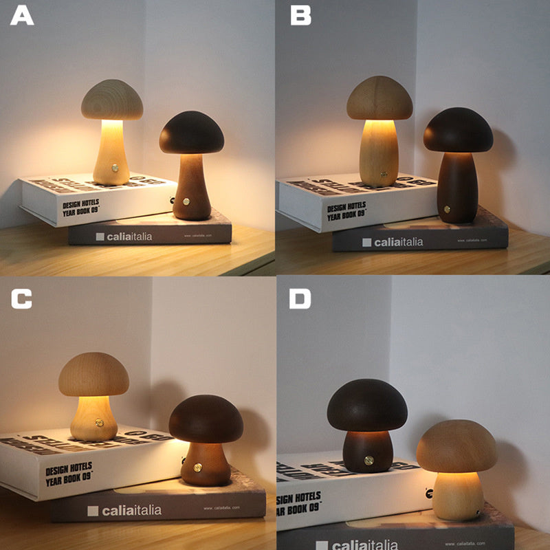 Wooden Mushroom LED Night Light.