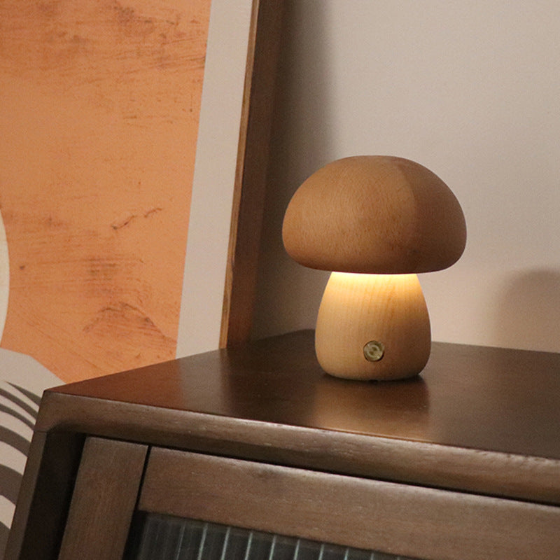 Wooden Mushroom LED Night Light.