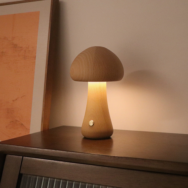 Wooden Mushroom LED Night Light.